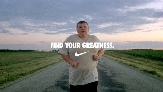 Learning from Nike Ad Campaign from 2012 - Find Your Greatness for a social media marketing strategy