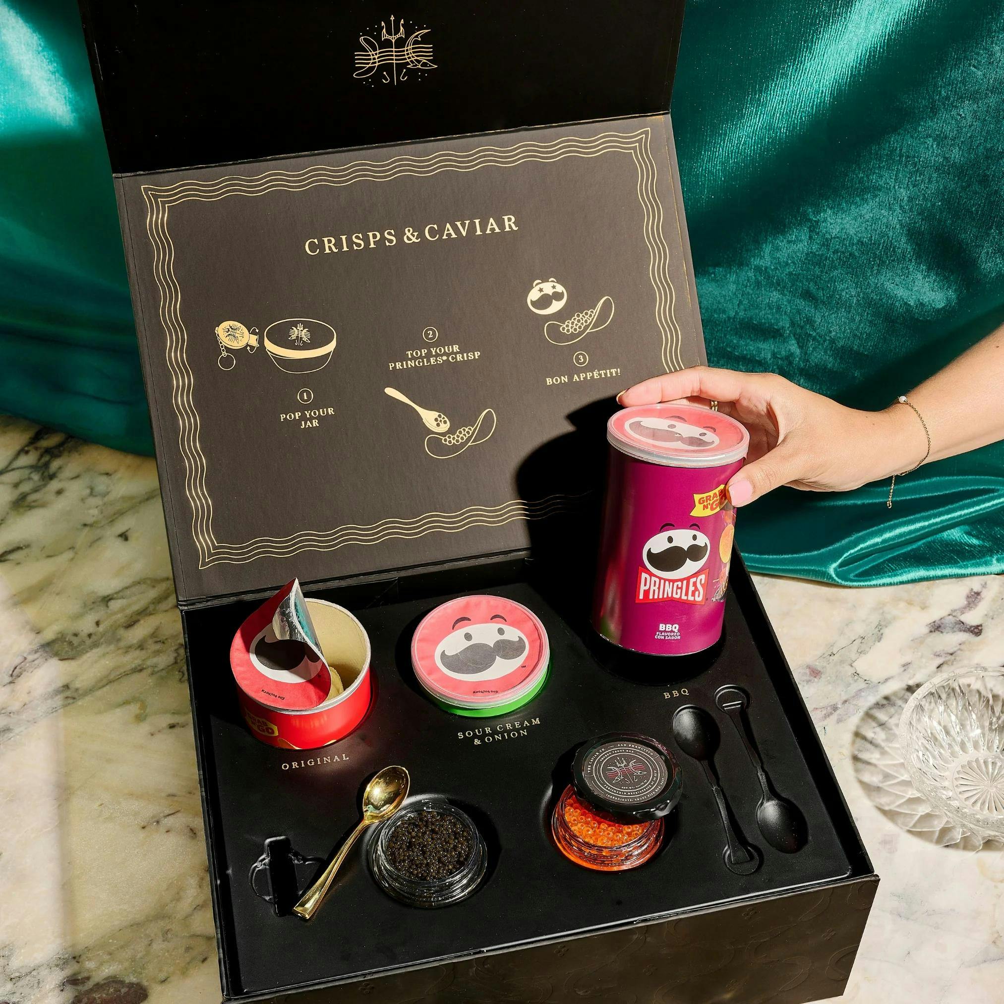 Pringles and Caviar Co. limited edition set for $140